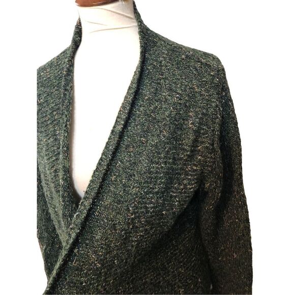 Charter Club green mixed knit open front wool blend cardigan XL - Picture 4 of 11